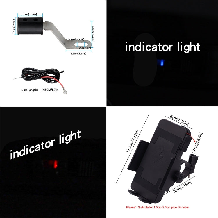 Motorcycle Phone Wireless Charger Holder Qi Fast Charging Bracket Holder