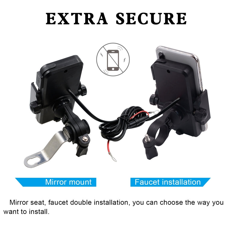 Motorcycle Phone Wireless Charger Holder Qi Fast Charging Bracket Holder