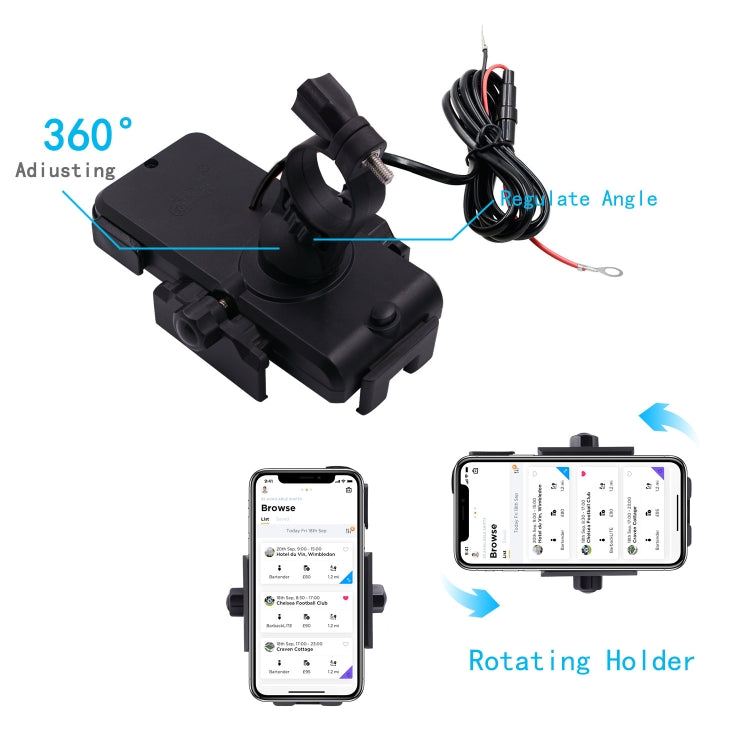 Motorcycle Phone Wireless Charger Holder Qi Fast Charging Bracket Holder