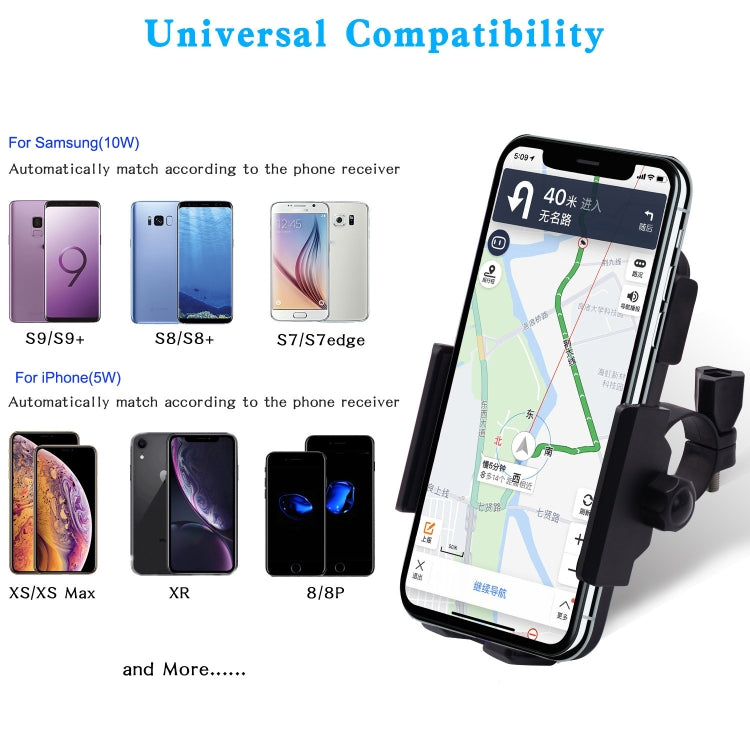 Motorcycle Phone Wireless Charger Holder Qi Fast Charging Bracket Holder
