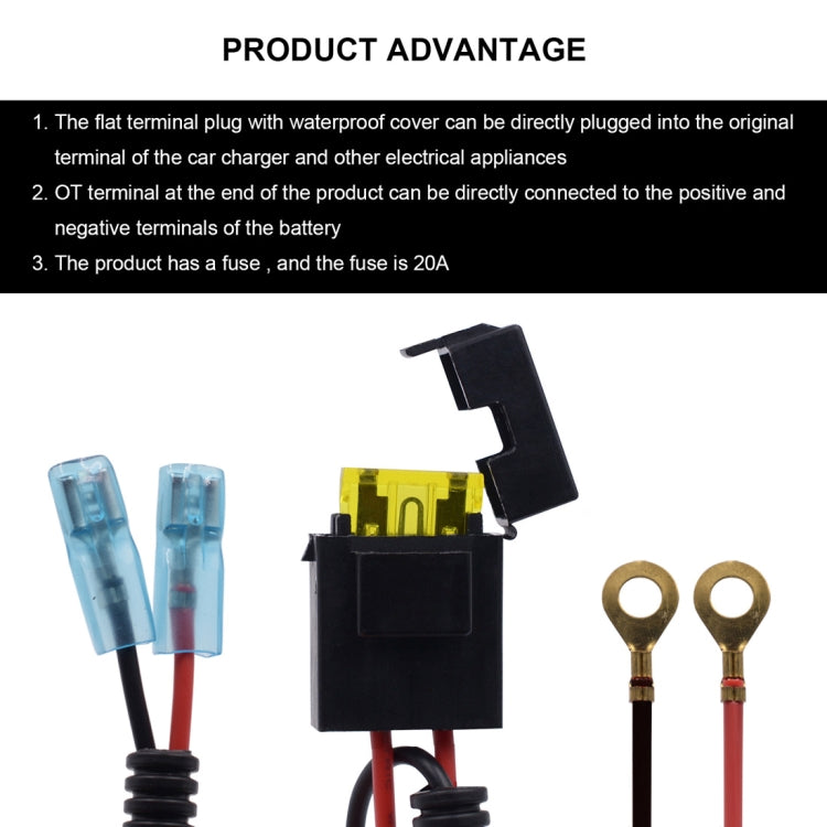 Car 20A 1.5m Extension Wiring Harness with Fuse Line Wire