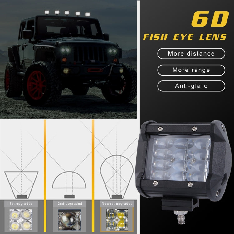 4 inch Four Rows 15W 2000LM 6000K Car Truck Off-road Vehicle LED Work Lights Spotlight