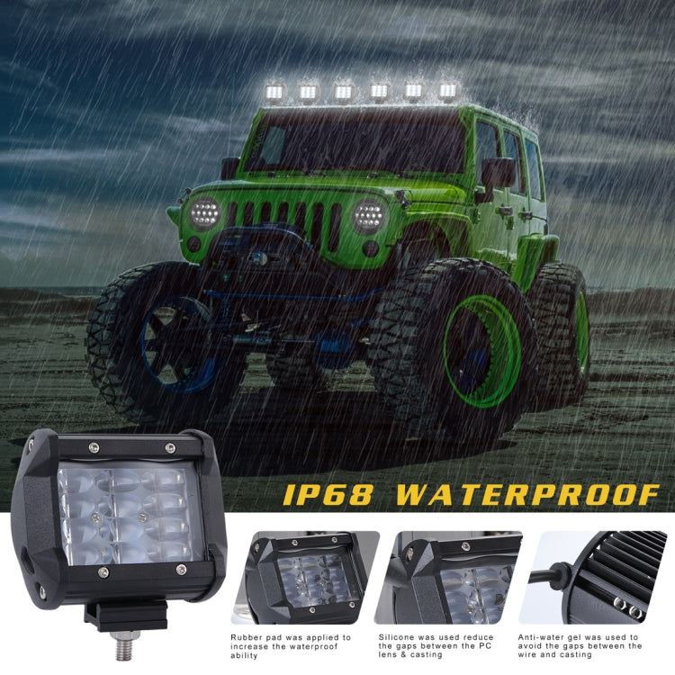 4 inch Four Rows 15W 2000LM 6000K Car Truck Off-road Vehicle LED Work Lights Spotlight