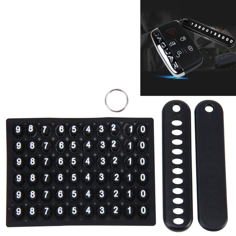 Car Auto Universal Anti-lost Key Ring with Rubber Random Telephone Number Installation