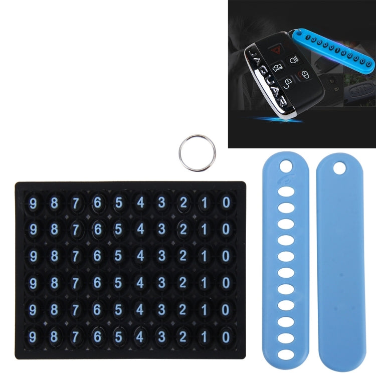 Car Auto Universal Anti-lost Key Ring with Rubber Random Telephone Number Installation