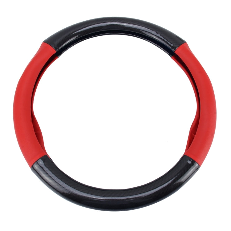 Universal PU Leather Red and Black Car Steering Wheel Cover Sets Four Seasons General