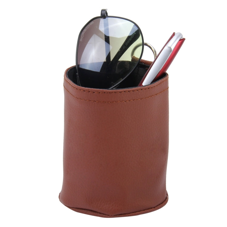 Car Auto Portable Leather Air Vent Storage Holder Carrying Bag for Phone Glass Coin Pen