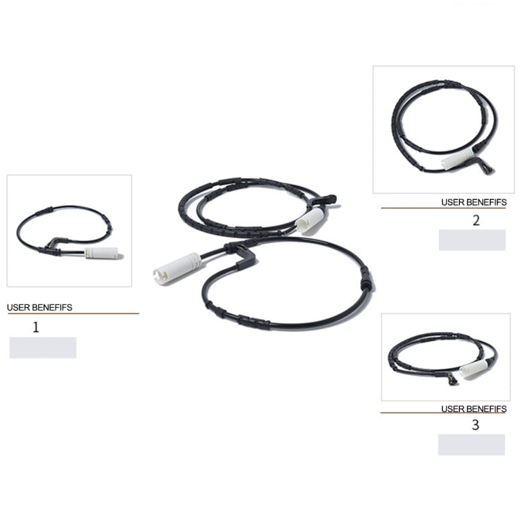 2 PCS Car Front Rear Brake Pad Sensor Cable 34356789439 34356789445 for BMW E81 2006-2012 / E90 2005-2011 / E91 2005-2012