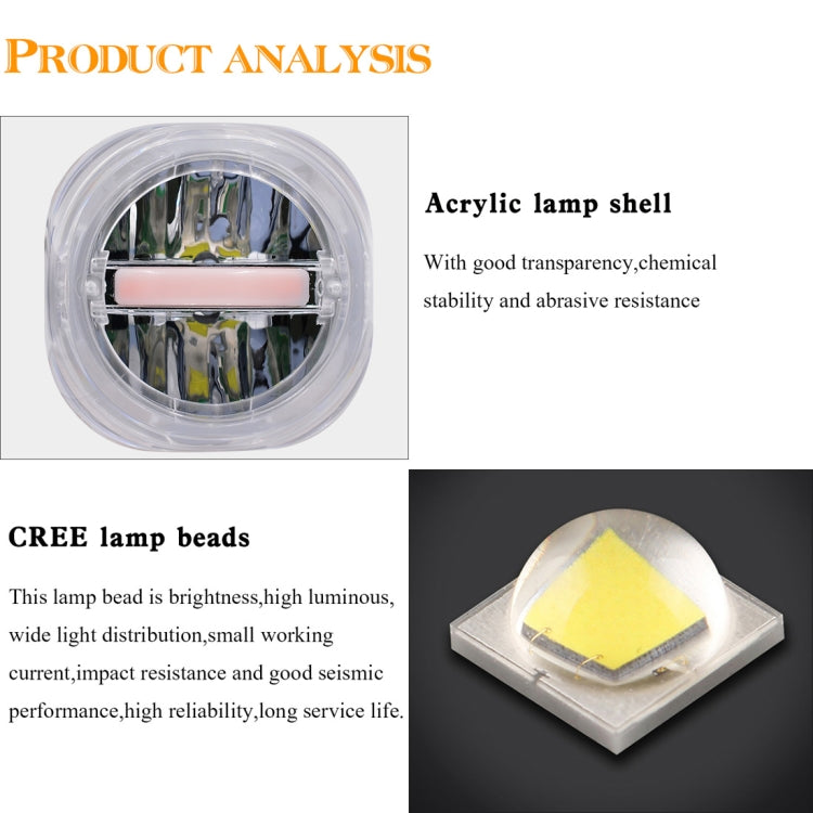 Motorcycle 30W DC 12V-85V IP66 Square Jellyfish Breathable Lamp Double Aperture LED Headlight