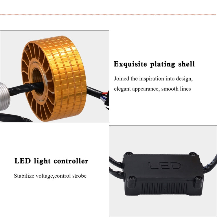 Motorcycle 30W DC 12V-85V IP66 Square Jellyfish Breathable Lamp Double Aperture LED Headlight