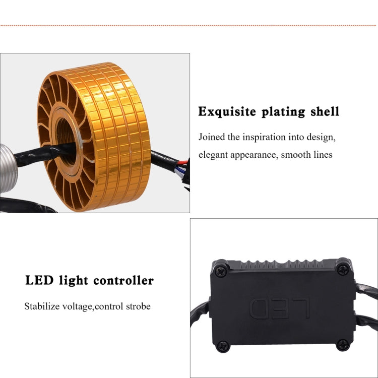 Motorcycle 30W DC 12V-85V IP66 Round Jellyfish Breathable Lamp Double Aperture LED Headlight