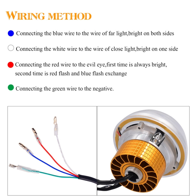 Motorcycle 30W DC 12V-85V IP66 Round Jellyfish Breathable Lamp Double Aperture LED Headlight