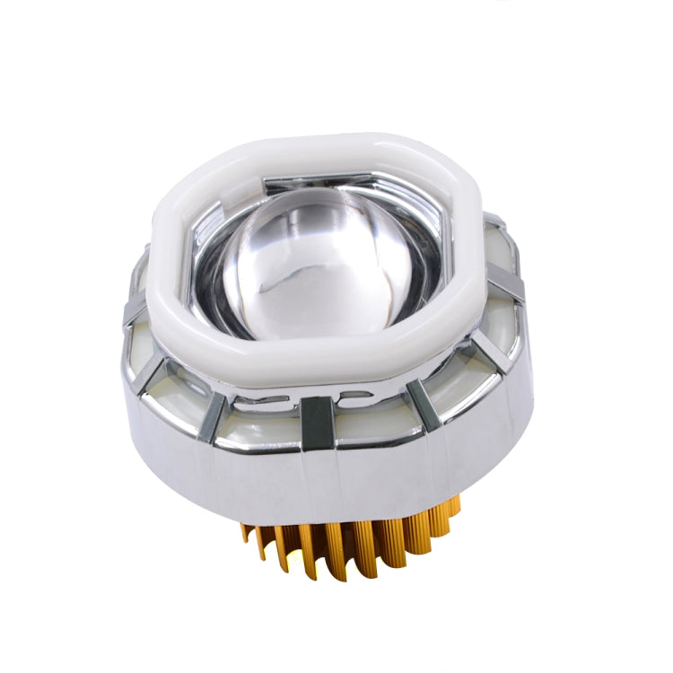 Motorcycle 30W DC 12V-85V LED Headlight Built-in octagonal Double Aperture Angle Eyes + Devil Eye