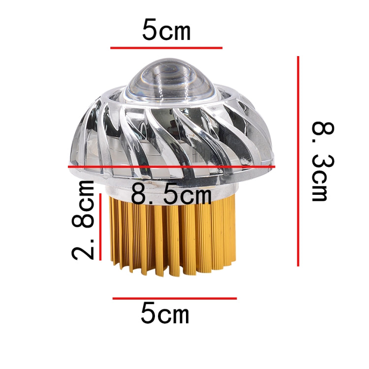 Motorcycle 30W DC 12V-85V LED Headlight with Whirlwind Angle Eyes Double Light Lens Built-in Devil Eye