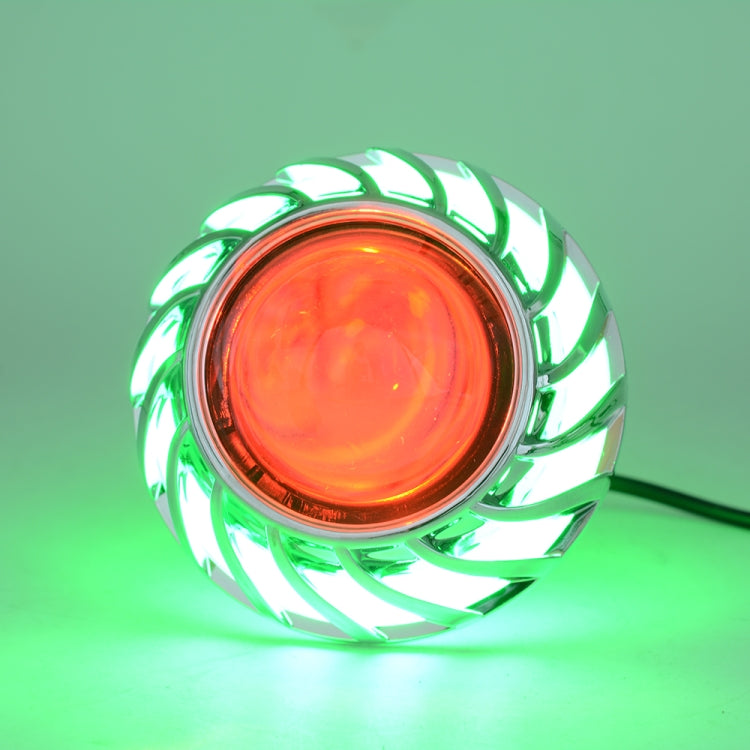 Motorcycle 30W DC 12V-85V LED Headlight with Whirlwind Angle Eyes Double Light Lens Built-in Devil Eye