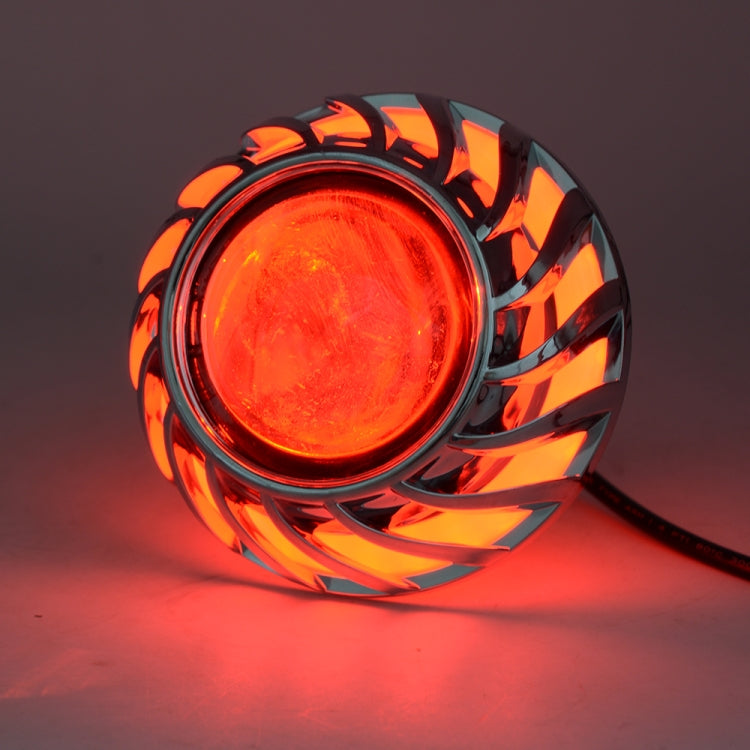 Motorcycle 30W DC 12V-85V LED Headlight with Whirlwind Angle Eyes Double Light Lens Built-in Devil Eye