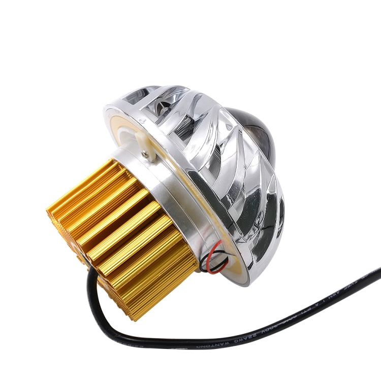 Motorcycle 30W DC 12V-85V LED Headlight with Whirlwind Angle Eyes Double Light Lens Built-in Devil Eye