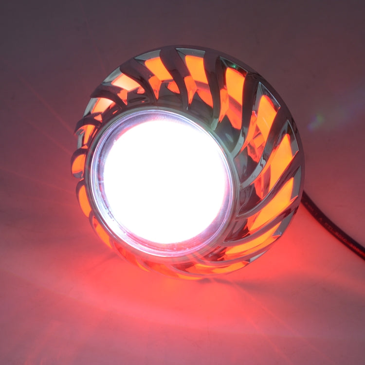 Motorcycle 30W DC 12V-85V LED Headlight with Whirlwind Angle Eyes Double Light Lens Built-in Devil Eye