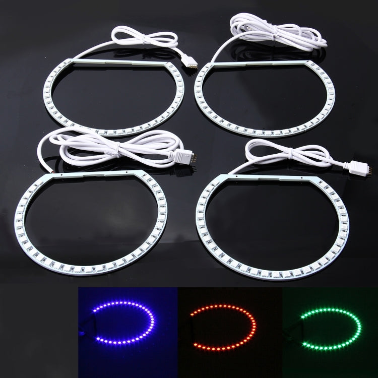 4 PCS 131mm x 4 RGB Colorful Light 42 SMD-5050 Car Angle Light with Remote Control and RGB Control Box for BMW E46, DC 12V