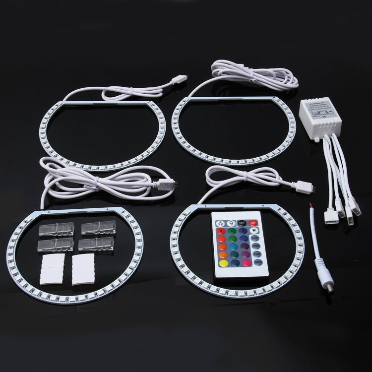 4 PCS 131mm x 4 RGB Colorful Light 42 SMD-5050 Car Angle Light with Remote Control and RGB Control Box for BMW E46, DC 12V