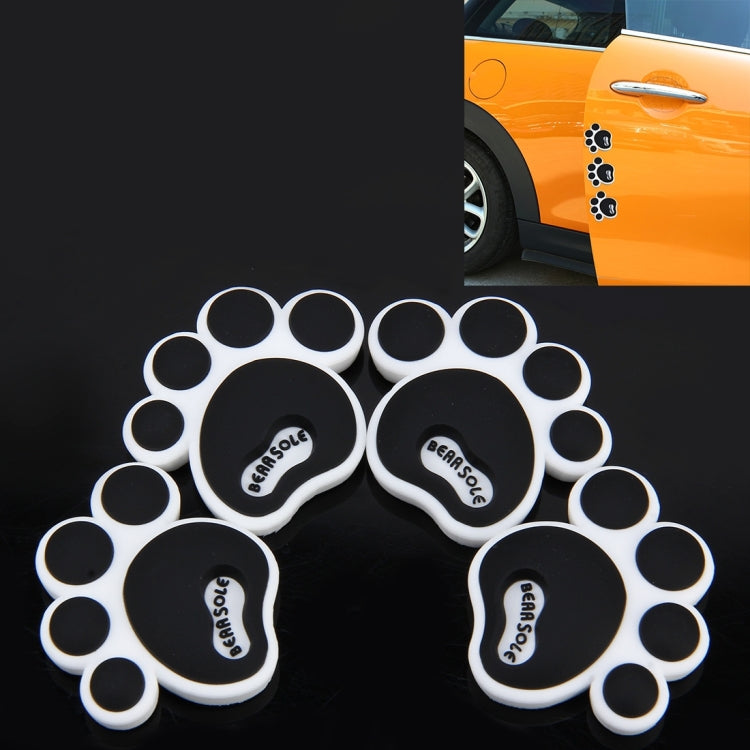4 PCS Dog Footprint Shape Cartoon Style PVC Car Auto Protection Anti-scratch Door Guard Decorative Sticker