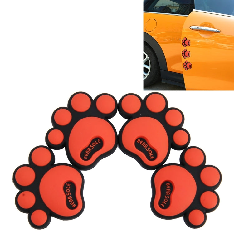 4 PCS Dog Footprint Shape Cartoon Style PVC Car Auto Protection Anti-scratch Door Guard Decorative Sticker