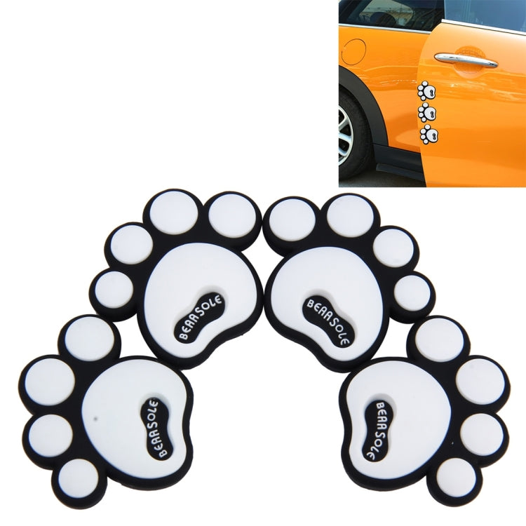 4 PCS Dog Footprint Shape Cartoon Style PVC Car Auto Protection Anti-scratch Door Guard Decorative Sticker