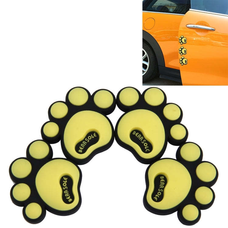 4 PCS Dog Footprint Shape Cartoon Style PVC Car Auto Protection Anti-scratch Door Guard Decorative Sticker