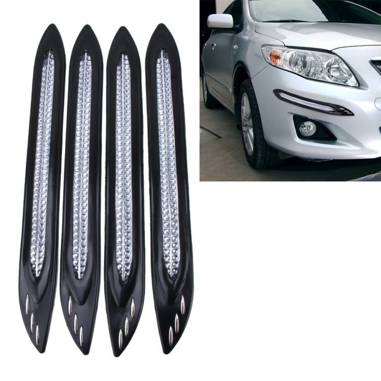 4 PCS Universal Car Auto Rubber Front Rear Body Bumper Guard Protector Strip Sticker with Reflective Warning Bead