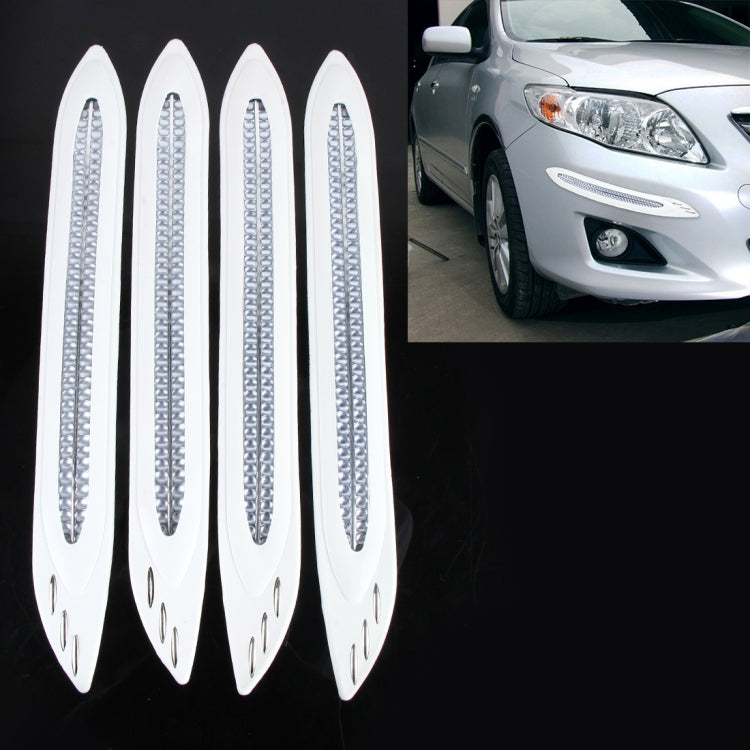 4 PCS Universal Car Auto Rubber Front Rear Body Bumper Guard Protector Strip Sticker with Reflective Warning Bead