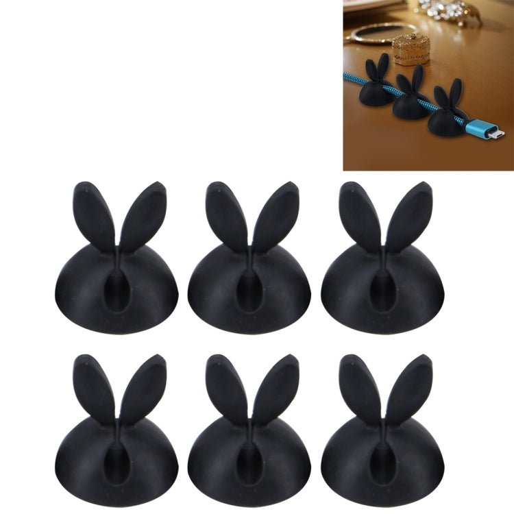 6 PCS CC-941 Rabbit Shape Single Hole Cable Clips Holder, Cable Management System and Cord Organizer Solution