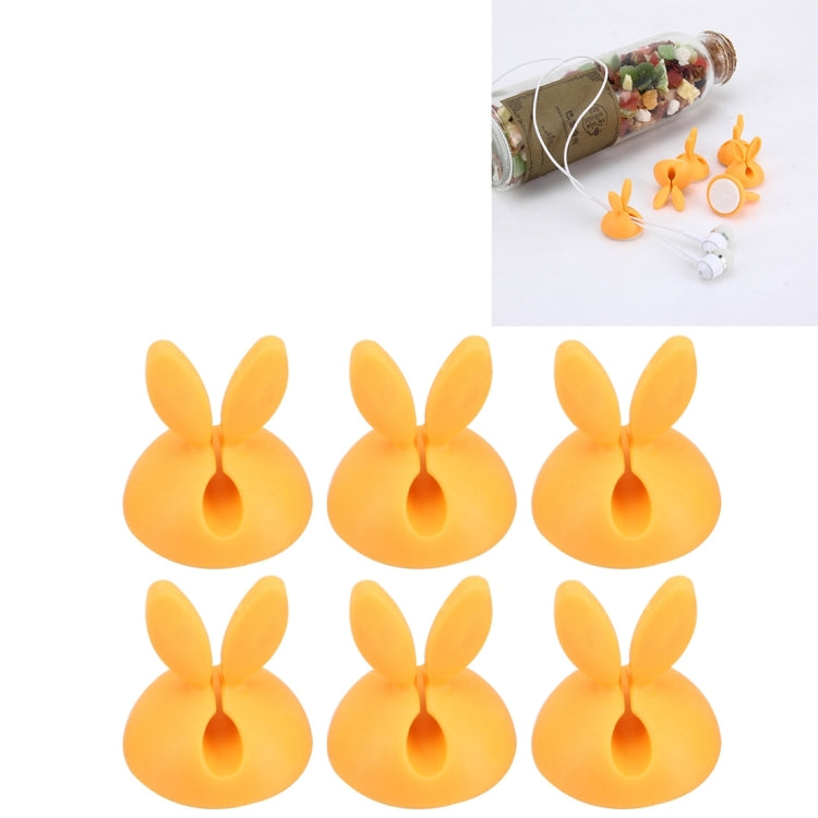 6 PCS CC-941 Rabbit Shape Single Hole Cable Clips Holder, Cable Management System and Cord Organizer Solution