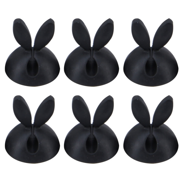 6 PCS CC-941 Rabbit Shape Single Hole Cable Clips Holder, Cable Management System and Cord Organizer Solution