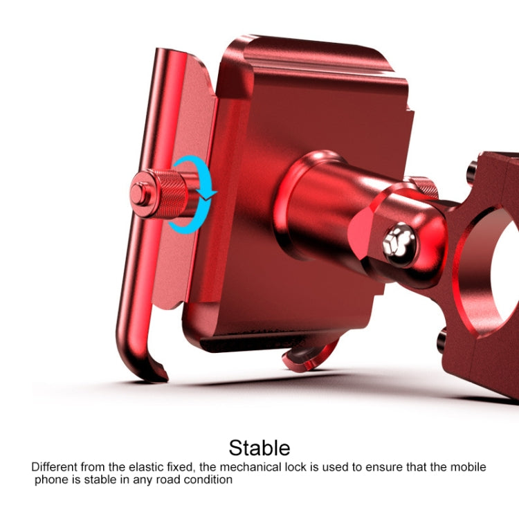 Motorcycle Aluminum Alloy Mobile Phone Bracket with Hook, Suitable for 4-6.5 inch Phones