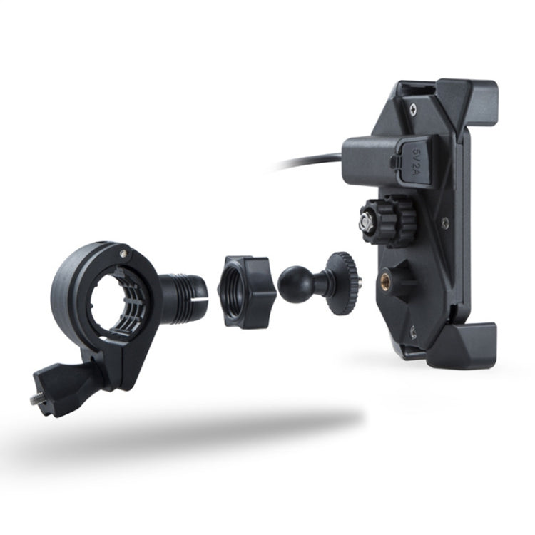 Motorcycle Mobile Phone Charging Stand with USB Charging, Suitable for 3.5-7 inch Phones