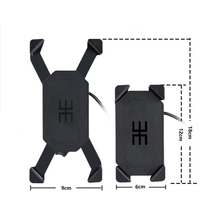 Motorcycle Mobile Phone Charging Stand with USB Charging, Suitable for 3.5-7 inch Phones