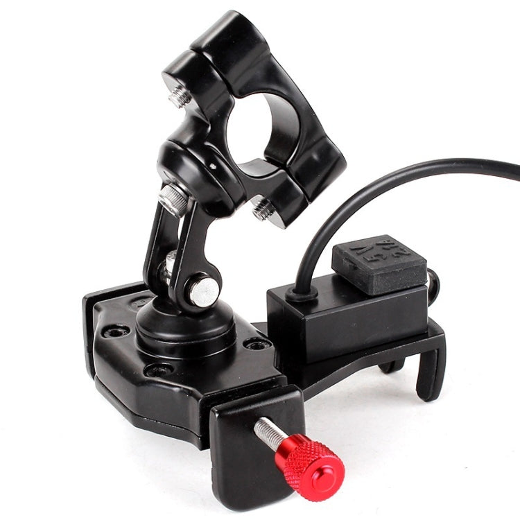 360 Degree Rotating Motorcycle Mobile Phone Holder with USB charger, Suitable for 3.5-6.6 inch Phones