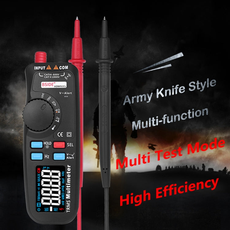 BSIDE ADM92CL Car Digital Multimeter Pen DC/AC Ammeter Voltmeter Multitester Thermometer Capacitance ohm Tester