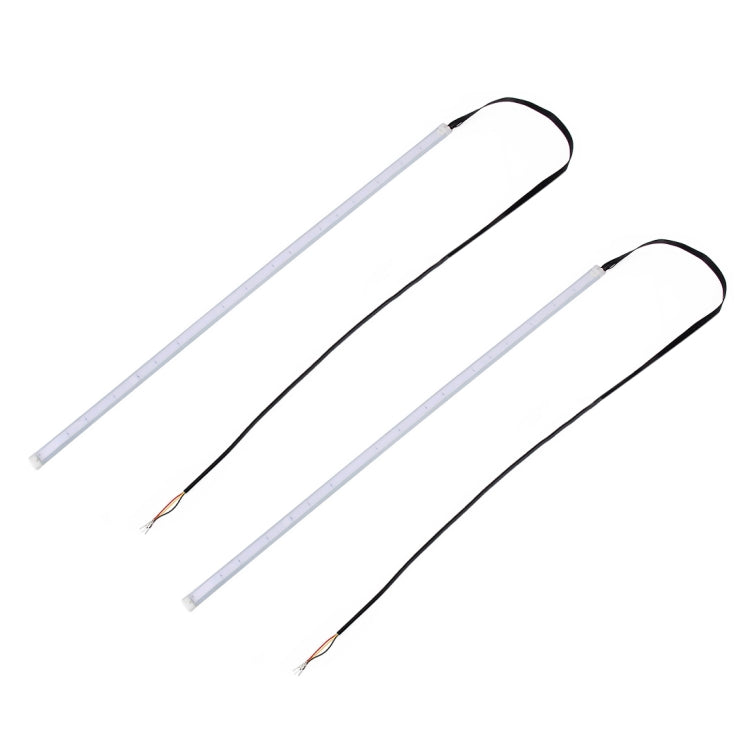 2 PCS 30cm DC12V 4.2W Ultra-thin Car Auto Double Colors Turn Lights / Running Lights, with LED SMD-2835 Lamp Beads (Turn Lights: Yellow Light; Running Lights: Blue Light)