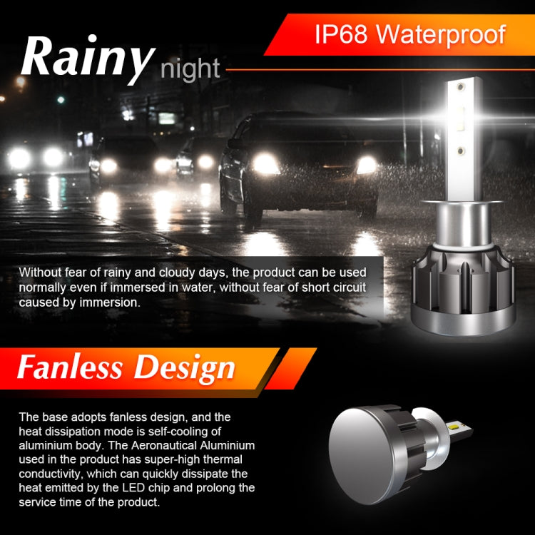 2 PCS 1901 H1 DC9-36V 14W 6000K 1400LM IP68 Car LED Headlight Lamps(White Light)