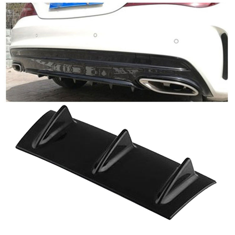 Universal Car Rear Bumper Lip Diffuser 3 Shark Fin Style Black ABS, Size: 35.0x15.0x5.0cm