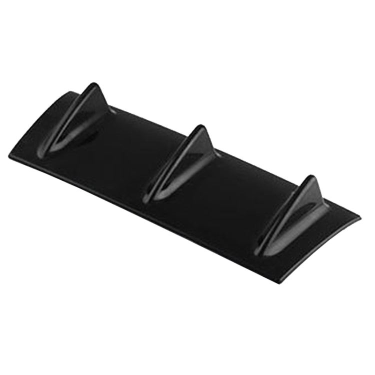 Universal Car Rear Bumper Lip Diffuser 3 Shark Fin Style Black ABS, Size: 35.0x15.0x5.0cm