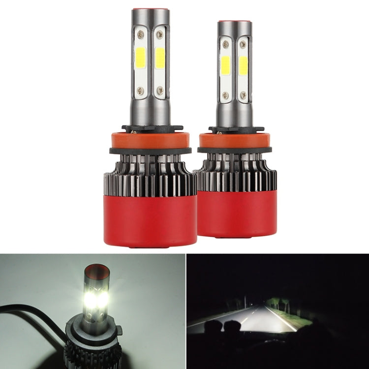 2 PCS EV16 H11 DC8-48V / 24W / 2800LM / 6000K IP67 Car LED Headlight Lamps