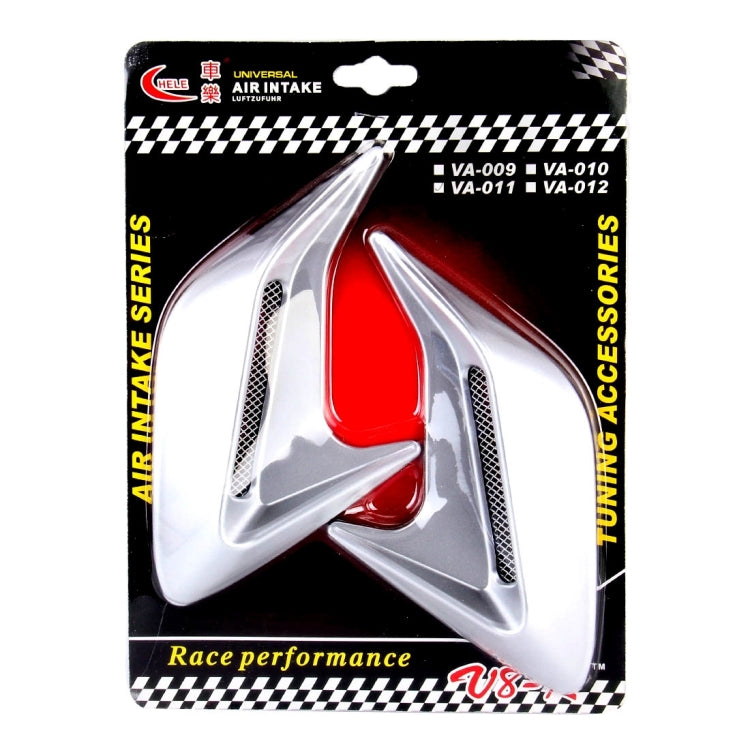 2PCS Plastic Decorative Air Flow Intake Turbo Bonnet Hood Side Vent Grille Cover With Self-adhesive Sticker