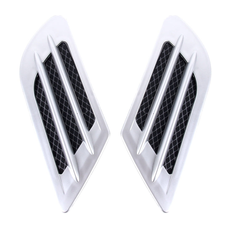 2 PCS Euro Style Plastic Decorative Air Flow Intake Turbo Bonnet Hood Side Vent Grille Cover With Self-adhesive Sticker