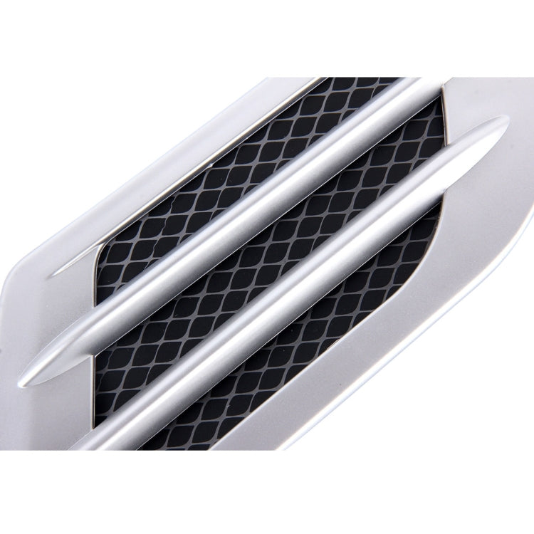 2 PCS Euro Style Plastic Decorative Air Flow Intake Turbo Bonnet Hood Side Vent Grille Cover With Self-adhesive Sticker