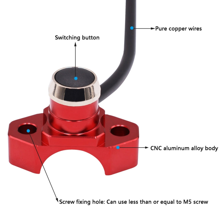 Motorbike Automatically Reset Horn Switch Scooter Motorcycle Aluminum Alloy Flameout Start Switches