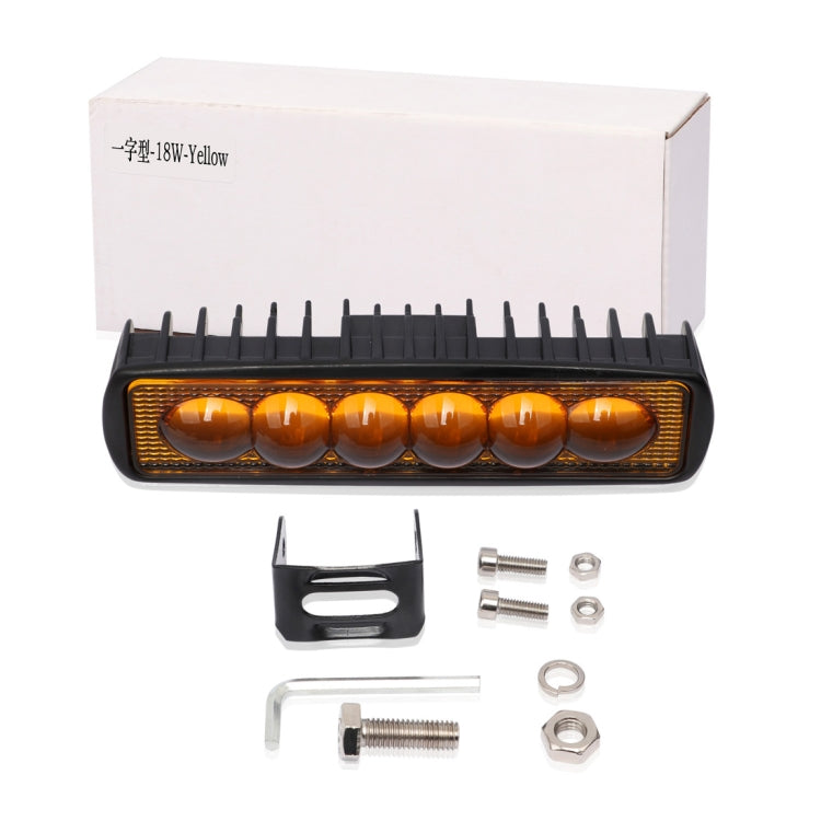6 inch 18W 3000K IP68 8D Car Boat Marine Work Lights Spotlight LED Bulbs, DC 10-30V (Yellow Light)