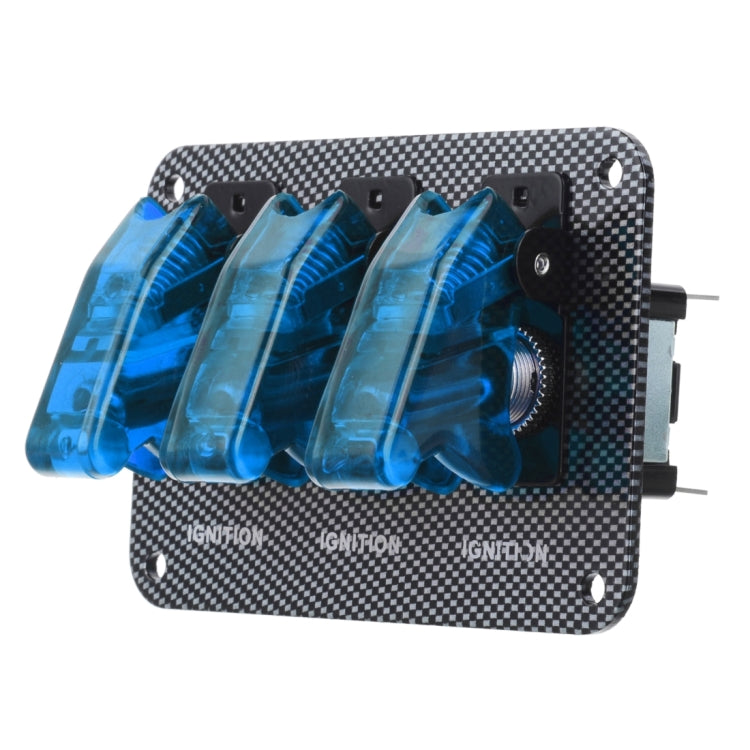 Jtron DV 12V Carbon Fiber Surface Panel Car Toggle Switch with