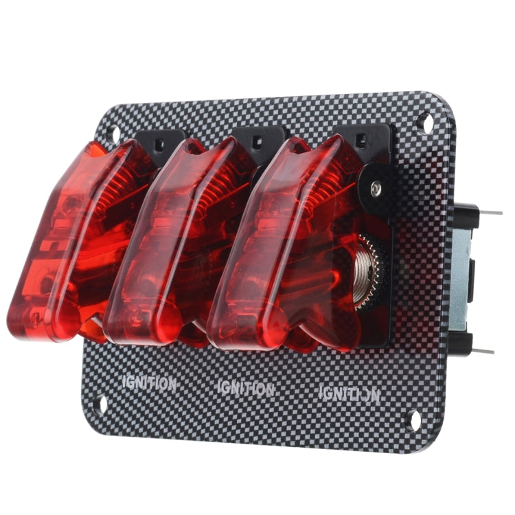 Jtron DV 12V Carbon Fiber Surface Panel Car Toggle Switch with
